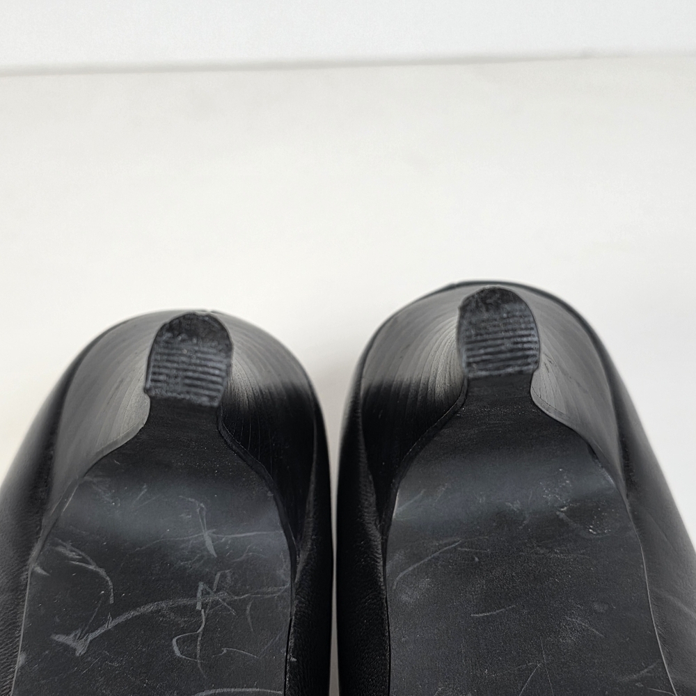 Roberto Vianni Black Leather Buckle Stiletto Heels - Picture 7 of 9